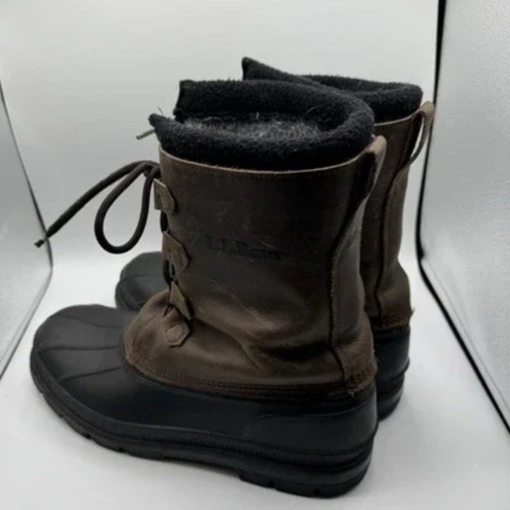 Men’s LL Bean Leather Waterproof Hunting Fishing Boots - Size 12 - Picture 3 of 10